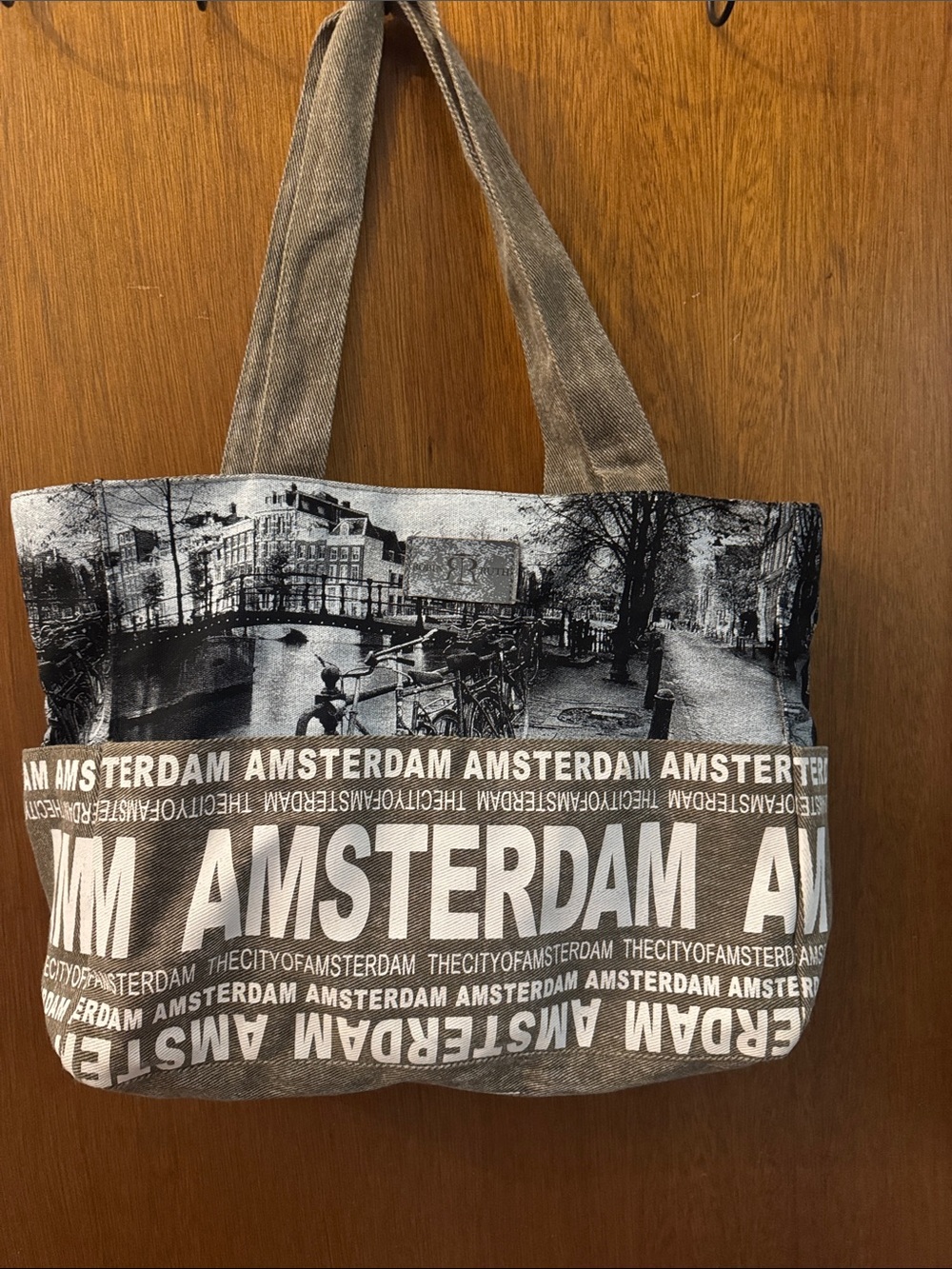 Robin Ruth Black & Gray Amsterdam Photo-Print Tote